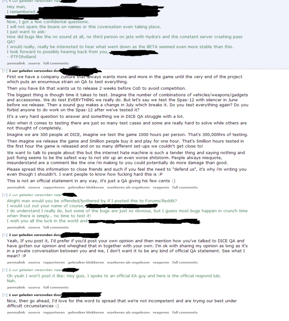 Battlefield 4 Konversation QA