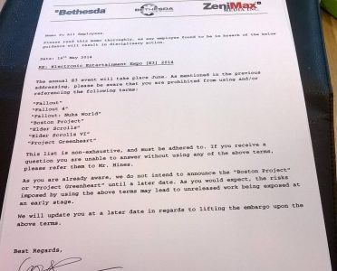 Bis zur E3 Sprechverbot