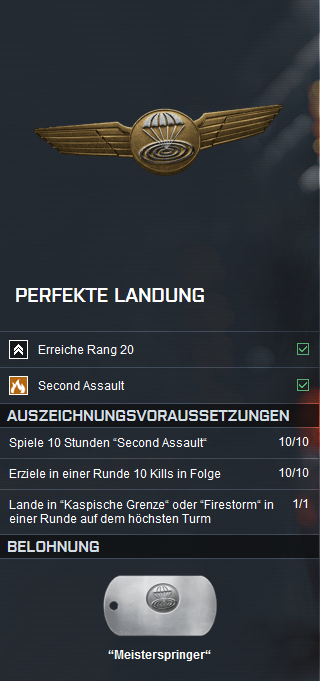 Battlefield Auftrag Gold Perfekte Landung